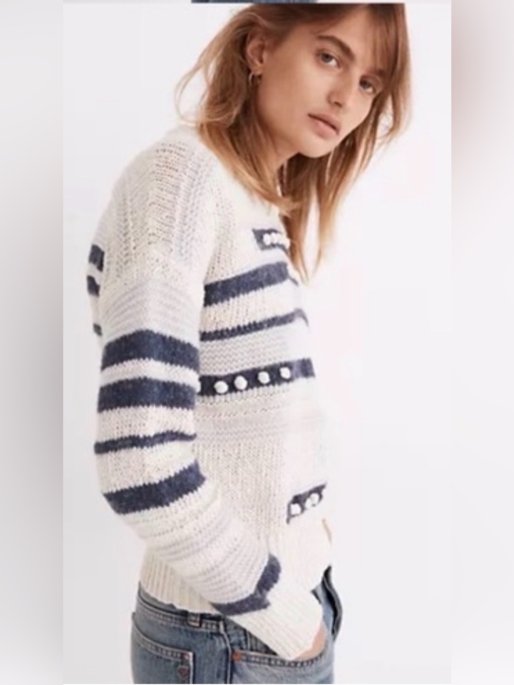 Madewell Women’s Grandover Bobble Merino Wool/Alpaca Blend Pullover Sweater XL - Picture 2 of 9